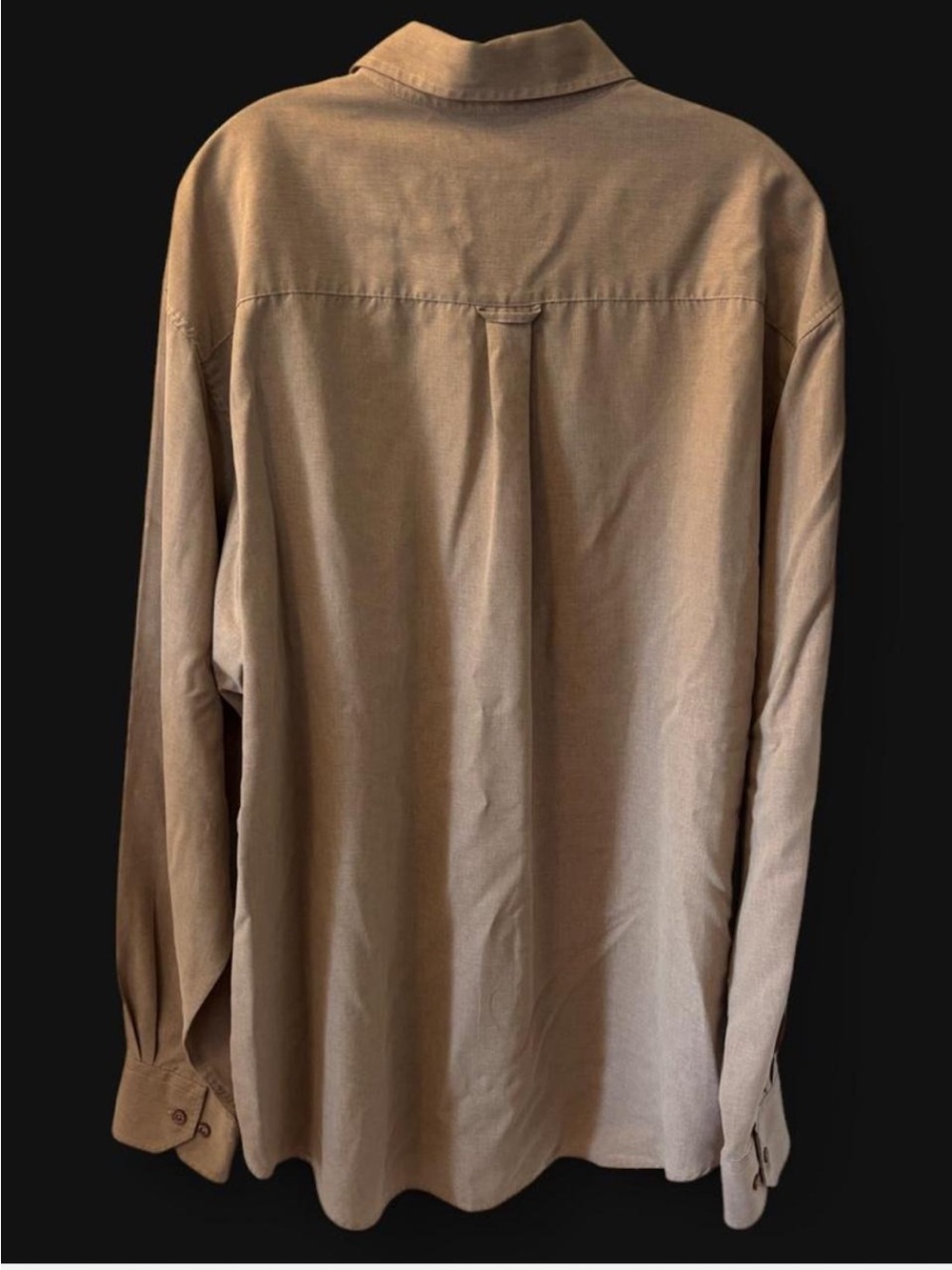 Bugatchi Uomo Men's Beige Modal Blend Long Sleeve Dress Shirt Classic - Picture 3 of 6